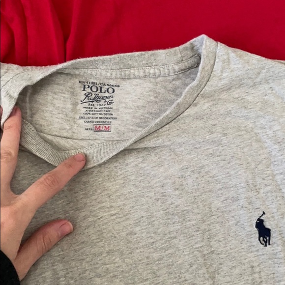 Set of 2 Polo 100% cotton red & gray medium - Picture 2 of 3